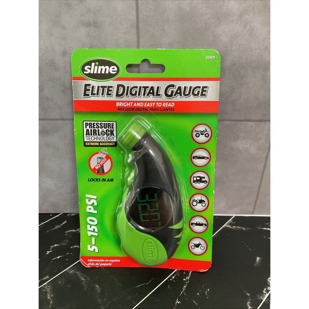 Slime 20475 5 to 150 PSI ABS Elite Large Bright Digital Car/Truck Tire Gauge